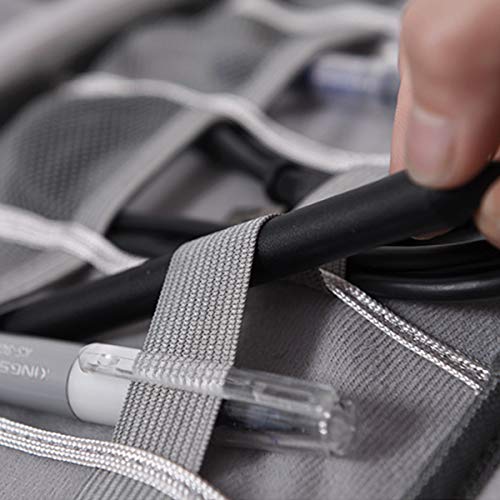 OrgaWise Electronics Organizer, Electronic Accessories Bag Travel Cable Organizer Three-Layer for iPad Mini, Kindle, Hard Drives, Cables, Chargers - color: Two layer-Black