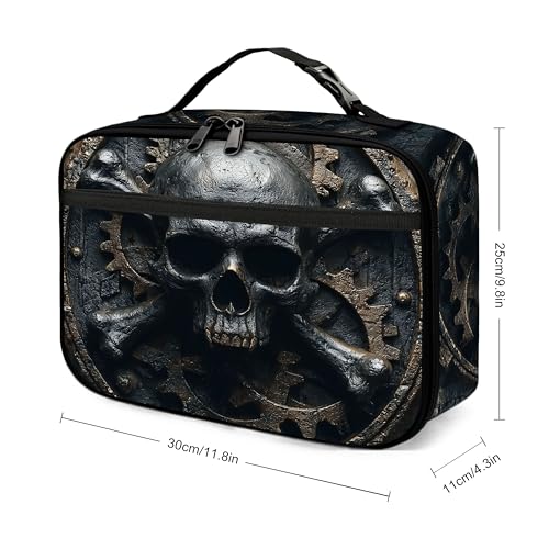 Skull Gear Lunch Bag Insulated Reusable Lunch Box Cooler Thermal Tote Bag For Teenage Boys Girls School Beach - color: Skull Gear
