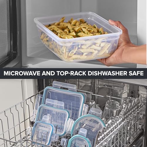 Snapware Plastic Total Solution (21-Pack) Large Food Storage Containers Set, Meal Prep Containers with Plastic BPA-Free Lids & 4 Locking Tabs, Microwave, Dishwasher, and Freezer Safe - size: 21 Pack, style: Mixed Sizes
