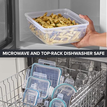 Snapware Plastic Total Solution (21-Pack) Large Food Storage Containers Set, Meal Prep Containers with Plastic BPA-Free Lids & 4 Locking Tabs, Microwave, Dishwasher, and Freezer Safe - size: 21 Pack, style: Mixed Sizes