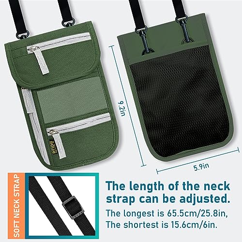 Travel Neck Wallet, RFID Blocking Passport Holder with Adjustable Neck Strap for Men and Women to Keep Cash, Credit Cards and Travel Documents Safe - B - color: ColorB