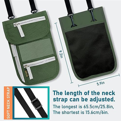Travel Neck Wallet, RFID Blocking Passport Holder with Adjustable Neck Strap for Men and Women to Keep Cash, Credit Cards and Travel Documents Safe - B - color: ColorB
