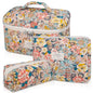 Gosect Makeup Bag Set, Quilted Makeup Bag, Large Floral Cosmetic Bag for Women, Cute Cotton Makeup Bags, Flower Travel Toiletry Organizer Bag (South Twigs Flower) - color: South Twigs Flower