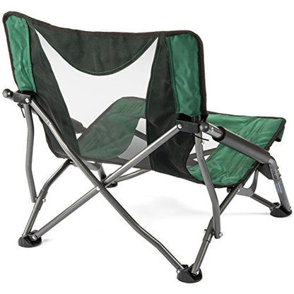 Cascade Mountain Tech Folding Camp Chair for Camping, Beach, Picnic, Barbqeues, Sporting Events with Carry Bag - color: Black