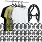 Foldable Travel Hangers Portable Plastic Folding Clothes Hangers Travel Accessories Drying Rack Folding Hangers for Traveling Camping RV Cruises Dormitory School Hotel (30, Black)