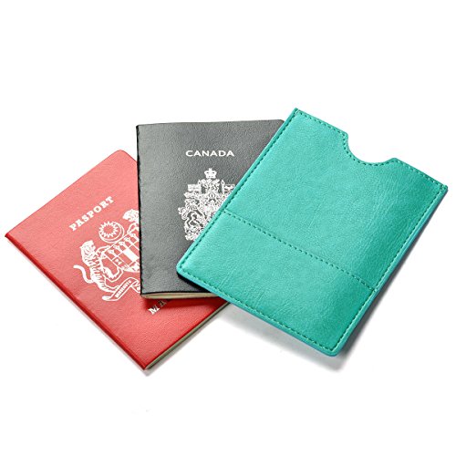 XEYOU Passport Holder Cover - Ultra Slim Premium Vegan Leather Travel Wallet Case Cover (Green) - color: Green