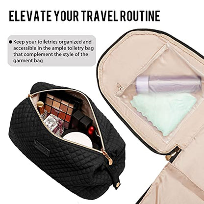 Coolife Garment Bag Carry On Convertible Travel Duffel Bag with Shoe Pouch Weekender Bag for Women Men 2 in 1 Hanging Suit Bag with Shoulder Strap Business Travel Bag (Black, Standard) - color: Black