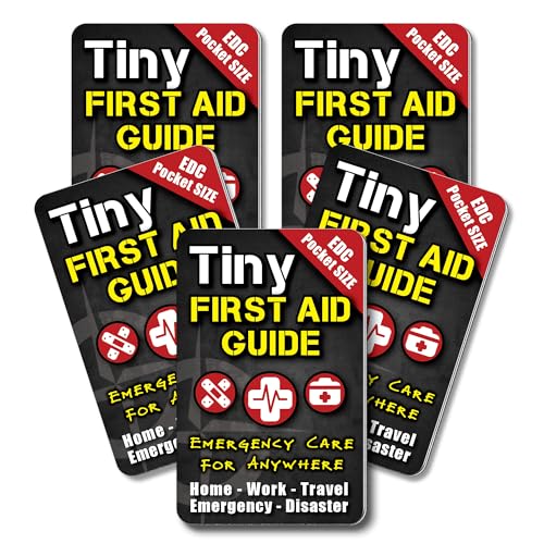 Tiny First Aid Guide: Emergency Medical Care for Anywhere - The Ultimate Step-by-Step, Everyday Carry: Survival Medicine Pocket, Micro-Guide, 5-Pack - style: 5 Tiny First Aid Guides