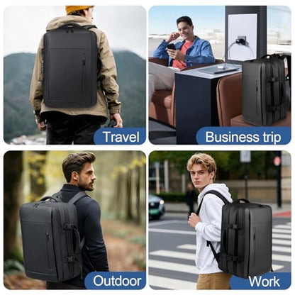 Vacuum Backpack Travel with Pump, Expandable Vacuum Backpack with Air Compression System, Airback Vacpack TSA Lock Water Resistant Carry-On Luggage - color: Black1