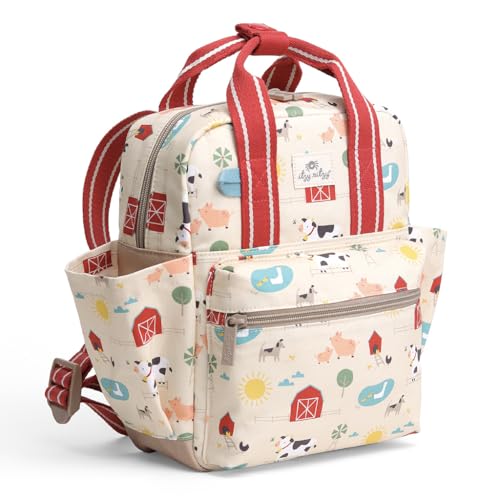 Itzy Ritzy Toddler Backpack - Daycare Bag - Features Adjustable Shoulder Straps, 2 Side Pockets & Spacious Interior with Wipeable Fabric Lining & Name Label, Farm Backpack - color: Farm