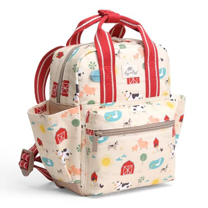 Itzy Ritzy Toddler Backpack - Daycare Bag - Features Adjustable Shoulder Straps, 2 Side Pockets & Spacious Interior with Wipeable Fabric Lining & Name Label, Farm Backpack - color: Farm