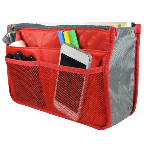 Wrapables® Unisex Bag Insert Organizer, Travel Bag Organizer - Red - color: Red