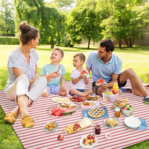 G GOOD GAIN Picnic Blankets Waterproof - Extra Large Outdoor Blanket Sand Free Foldable with Carry Strap for Beach, Camping, Park Grass, Hiking, Travel, Concerts, Indoor(Apple) - color: Apple Red