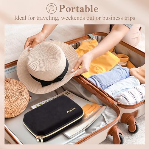 ProCase Large Travel Jewelry Organizer Case, Jewellry Home Storage Book Ring Binder with Clear Pockets for Presentation, Zippered Pouch Bag for Earrings Necklaces Bracelets -Black, Non-loose-leaf - color: Black, size: Large, Non-loose-leaf