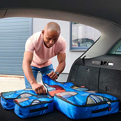 Travel Packing Cubes 5 pcs Luggage Organizer Set for Bag & Suitcase - color: Blue