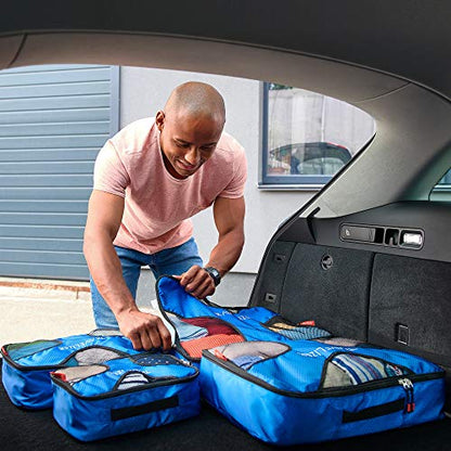 Travel Packing Cubes 5 pcs Luggage Organizer Set for Bag & Suitcase - color: Blue