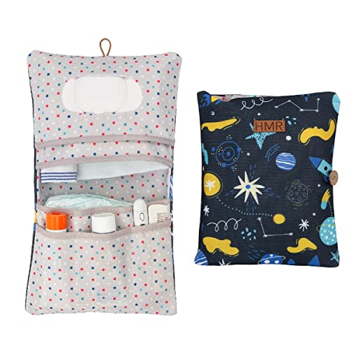 HAMUR Baby Diaper Bag Organizer – Compact & Foldable Stroller Pouch for Newborn Essentials | Travel-Friendly | Fits Boys & Girls (Space) - color: Space