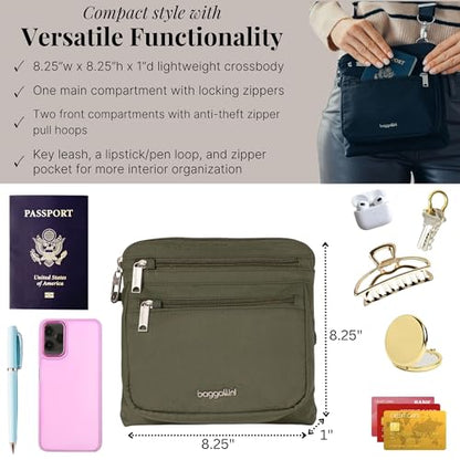 Baggallini Securtex Anti-Theft Crossbody - color: Thyme