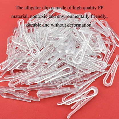 HAHIYO 2 inches/50mm 120Pcs Clear Plastic U Shape Alligator Clips Clothespins Garment Shirt Folding Clips with Teeth for Sewing Room Folding Board Sock Tie Pant Securing Fabric to Comic Book Board - size: Clear - 2.0 inches - 120 Count - With Teeth