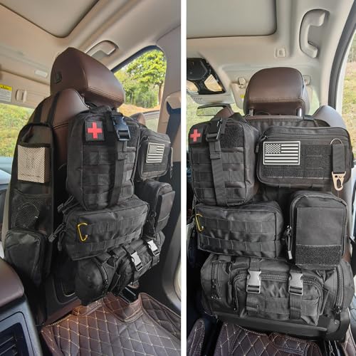 7 PACK Tactical Seat back organizer Truck organizer With 6 Detachable Pouches Universal For Car Truck Ford Jeep Military-Grade Heavier Panels With Multi-functional Packs (7-PACK-Upgrade) - color: 7-PACK-Upgrade