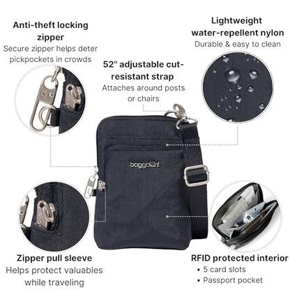 Baggallini Women's Securtex Anti-theft Activity Crossbody Bag - color: French Navy