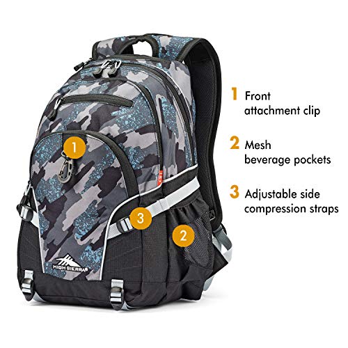 High Sierra Loop Backpack, Travel, or Work Bookbag with tablet sleeve, One Size, Graffiti/Black/Ash - color: Graffiti/Black/Ash
