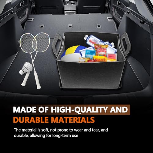 Felt Car Trunk Organizer, Foldable Vehicle Storage Box, Large Capacity Multi-Purpose Automotive Interior Accessories for Cars, SUV, Sedan, Truck (Dark Grey) - color: Dark Grey