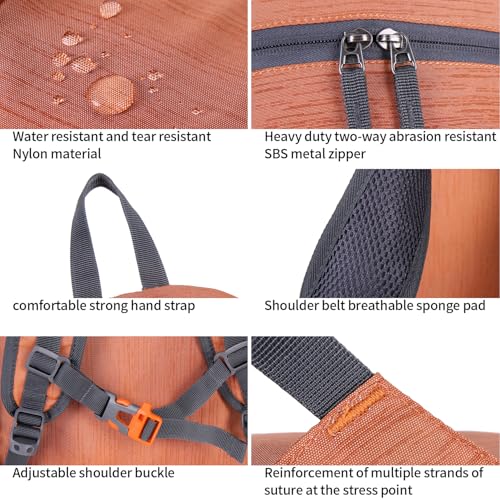 FENGDONG 35L Lightweight Foldable Waterproof Packable Travel Small Hiking Backpack Daypack for men women - color: A6- Dark Orange
