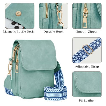 Fashion Small Crossbody Bags for Women Trendy Designer Cell Phone Purses Wallets with Card Holder Anti Theft Travel - color: Lightblue