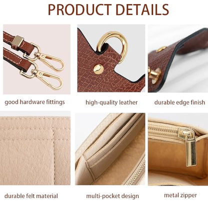 Chispee Leather Shoulder Strap Replacement Set, Adjustable Purse Strap Extender for Crossbody Bag Conversion - color: Style J