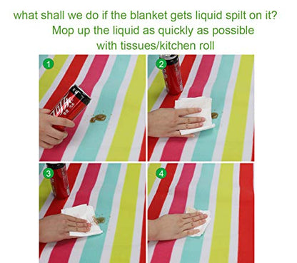 yodo Outdoor Picnic Blanket Water-Resistant for Camping Hiking Festivals,Rose Stripe