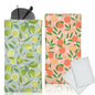 Glasses Case Soft, Eyeglass Cases for Women Portable Squeeze Top PU Leather 2 Pack Glasses Pouch with Cleaning Cloth - color: 2pcs Fruit Print