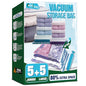 HIBAG Vacuum Storage Bags, 10 Space Saver Bags, Polyethylene (PE), Jumbo & Large Sizes, Zipper Closure, Vacuum Sealed, Ideal for Clothing & Bedding - size: 5 Jumbo 5 Large
