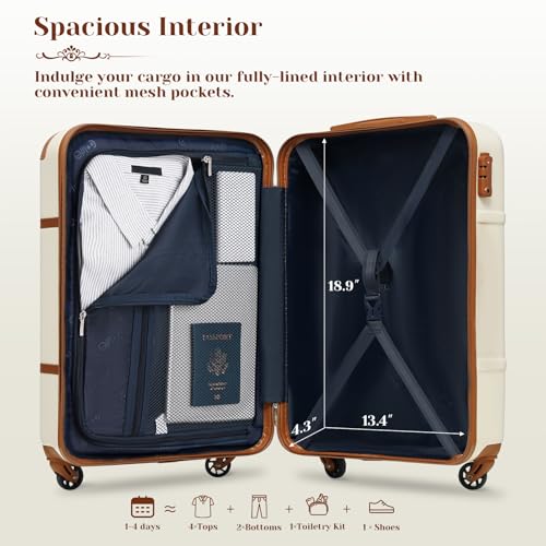 Coolife Luggage Set 3 Piece Suitcase Set Carry On Luggage PC Hardside Luggage TSA Lock Spinner Wheels Telescopic Handle - color: Dark Brown, size: 3 piece set (DB/TB/20)