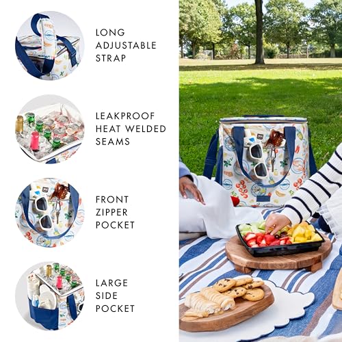 Fit & Fresh, 24-Can Soft Cooler Bag Insulated Leak-Resistant, Portable Soft Cooler, Large Cooler, Soft Sided Cooler Bag, Travel Cooler, Al Fresco - color: Al Fresco