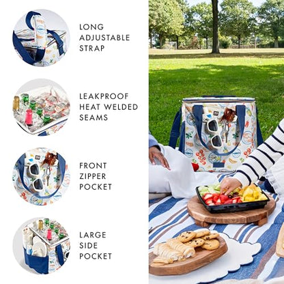 Fit & Fresh, 24-Can Soft Cooler Bag Insulated Leak-Resistant, Portable Soft Cooler, Large Cooler, Soft Sided Cooler Bag, Travel Cooler, Al Fresco - color: Al Fresco
