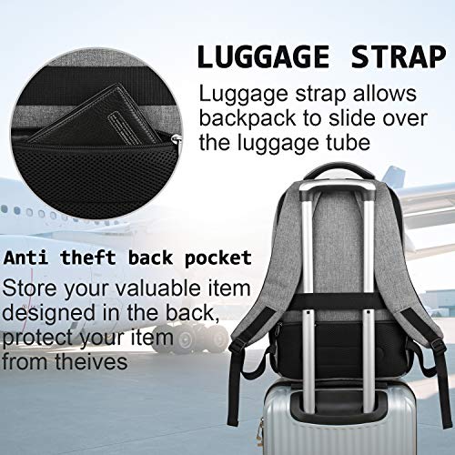 Volher Laptop Backpack,Business Travel Anti Theft Slim Durable Laptops Backpack,Water Resistant College Computer Bag for Women & Men Fits 15.6 Inch Laptop and Notebook - Grey - color: Grey, size: 15.6 Inch, style: Laptop