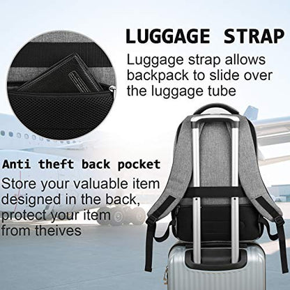 Volher Laptop Backpack,Business Travel Anti Theft Slim Durable Laptops Backpack,Water Resistant College Computer Bag for Women & Men Fits 15.6 Inch Laptop and Notebook - Grey - color: Grey, size: 15.6 Inch, style: Laptop