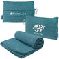 PAVILIA Travel Blanket Airplane Compact with Bag, Small Travel Pillow Blanket Long Flights, Lightweight Plane Blanket with Luggage Strap, Camping Blanket for Traveler Essentials, Teal Blue, 65x40 - color: Teal Blue