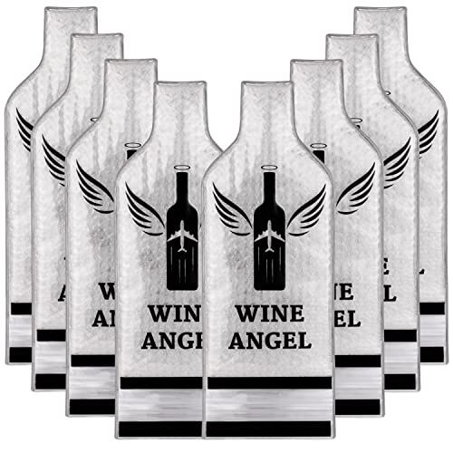 [UPGRADED PROTECTION] 8 Set (16 pcs) Reusable Wine Bags for Travel, Wine Travel Protector, Bottle Travel Sleeve Case For Airplane, Car, Cruise, TRIPLE Protection Luggage Leakproof Safety Impact Resist - size: 8 Set
