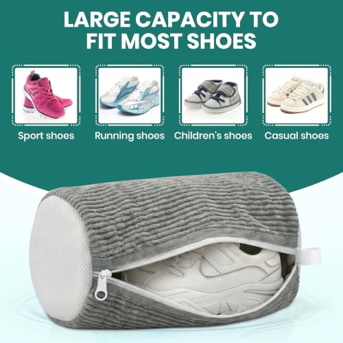 2 Pack Heavy Duty Shoe Wash Bags, 440g Reusable Sneaker Laundry Bags with Auto-Lock Zipper for Sneakers, Slippers & Boots – New2026 - color: Grey