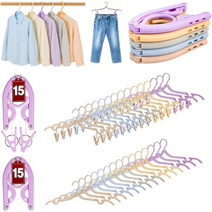 Travel Hangers, Cruise Ship Essentials Travel Essentials, Portable Cruises Must Haves 2026, Folding Hangers for Suitcase, RV Camping Airplane Europe Vacation Essential (30, Mixed) - color: Mixed