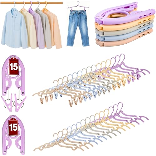 Travel Hangers, Cruise Ship Essentials Travel Essentials, Portable Cruises Must Haves 2026, Folding Hangers for Suitcase, RV Camping Airplane Europe Vacation Essential (30, Mixed) - color: Mixed