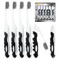 Lingito Folding Toothbrush with Built-in Cover - Travel Size, Collapsible, Soft-Charcoal (6 Pack) - style: 6 Pack-Charcoal