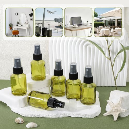 Segbeauty 6pcs 1oz Glass Mini Travel Bottles of 3pcs Small Lotion Containers, 3pcs Perfume Travel Refillable Bottles, 30ml Pump Dispenser Empty Spray Bottle, Oils Liquid Container Bottle Dispenser - size: 1oz+1 fl oz