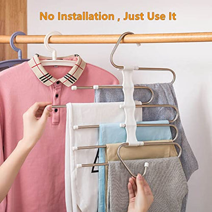 Kalimdor Pants Hangers 2 Pack Space Saving Metal Closet Organizer,Clothes Pants Hangers,Anti-Slip Design,Closet Organizers and Storage for Pants Jeans Skirts Scarf Legging - size: 2 Pack