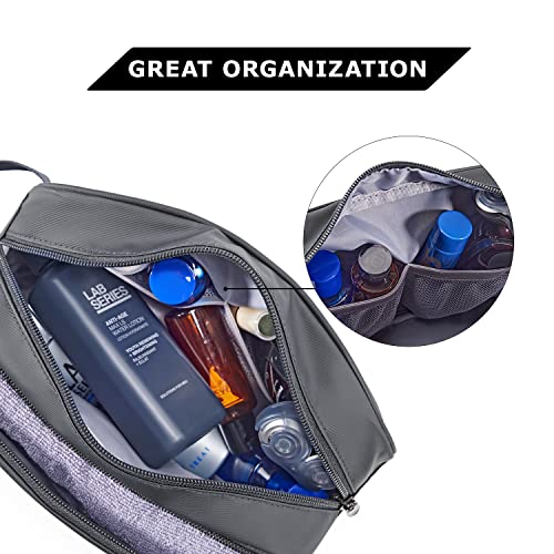 BAGSMART Toiletry Bag for Men, Travel Toiletry Organizer Dopp Kit Water-resistant Shaving Bag for Toiletries Accessories, Door Room Essentials,Grey-basic - color: Grey-basic, size: Medium