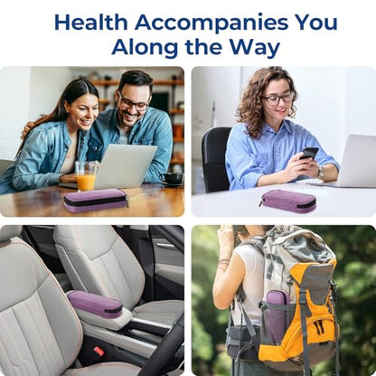 AUVON Insulin Pen Cooler Travel Case with 2 * 90g TSA Approved Ice Packs, Diabetic Medication Insulated Cooling Bag for Insulin Pens and Diabetic Supplies Storage, Compact for Daily Life and Trips - color: Purple