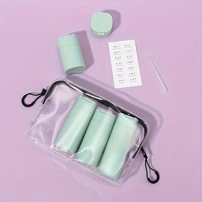 5pcs Travel Cream Dispenser Bottles Set Travel Bottles Toiletry Containers Set, TSA Approved, Travel Essentials - color: Light Green