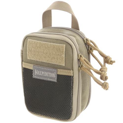 MAXPEDITION Double-Decker Pocket Organizer, Tactical Tool Pouch for Organization, EDC Pouch for Everyday Carry - color: Khaki, size: 4" x 6" Mini